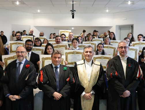 UNICAM PhD graduates celebrating the completion of their doctoral journey