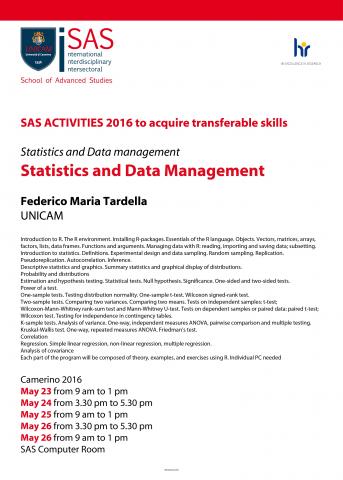 Statistics, Data management